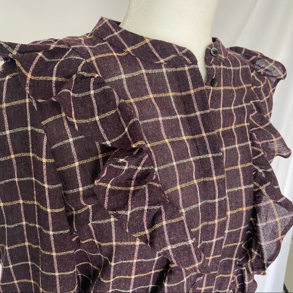 Madewell Plaid Ruffle-Front Top - Picture 9 of 12